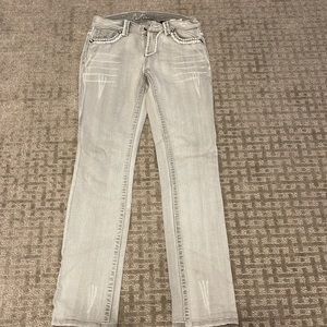 BNWOT Cartise light gray jeans with rhinestones Size 2